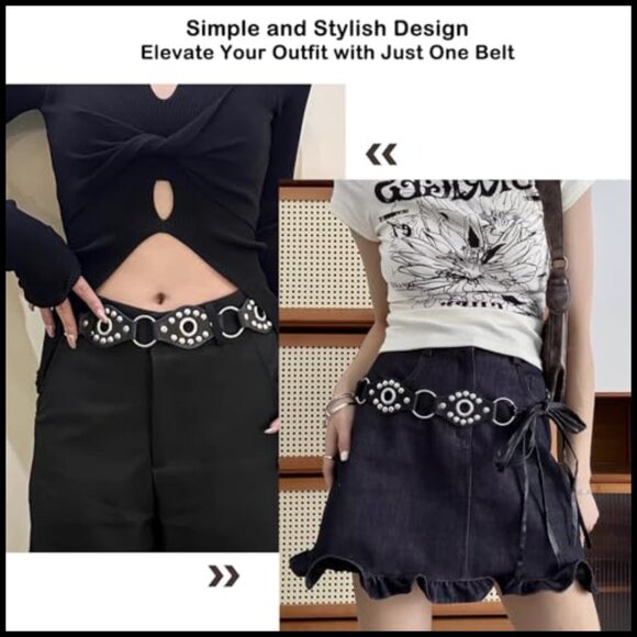 Faux Leather Bohemian Waist Belt with Wooden Beads, Adjustable Tie Closure